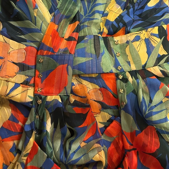 NWT Bronx and Banco Tropics Ruffle Wrap Maxi Dress - Picture 8 of 9